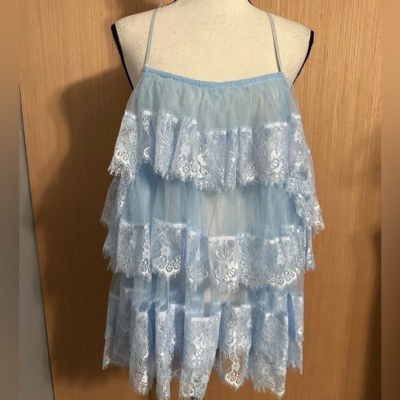 Free People Intimately Party Please Ruffle Tunic, Size Large (v) - Picture 3 of 9